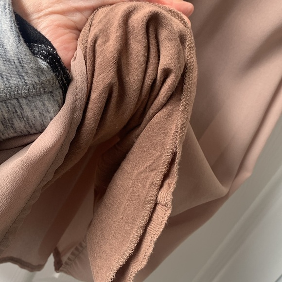 Angela Davis Italian warm sand pleated neckline lined pull on dress EUC - Picture 3 of 6